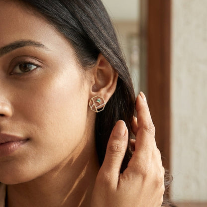 Octagon Diamond Earring