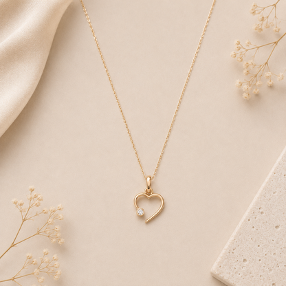 Open Heart Diamond Pendant