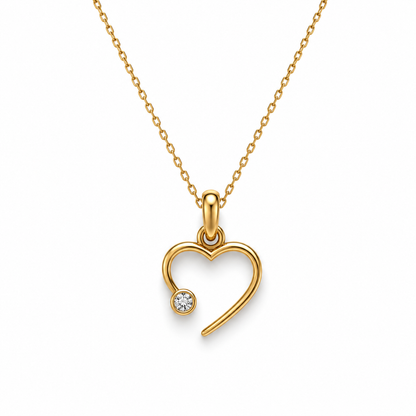 Open Heart Diamond Pendant