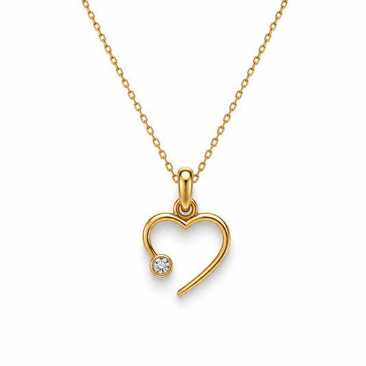 Open Heart Diamond Pendant
