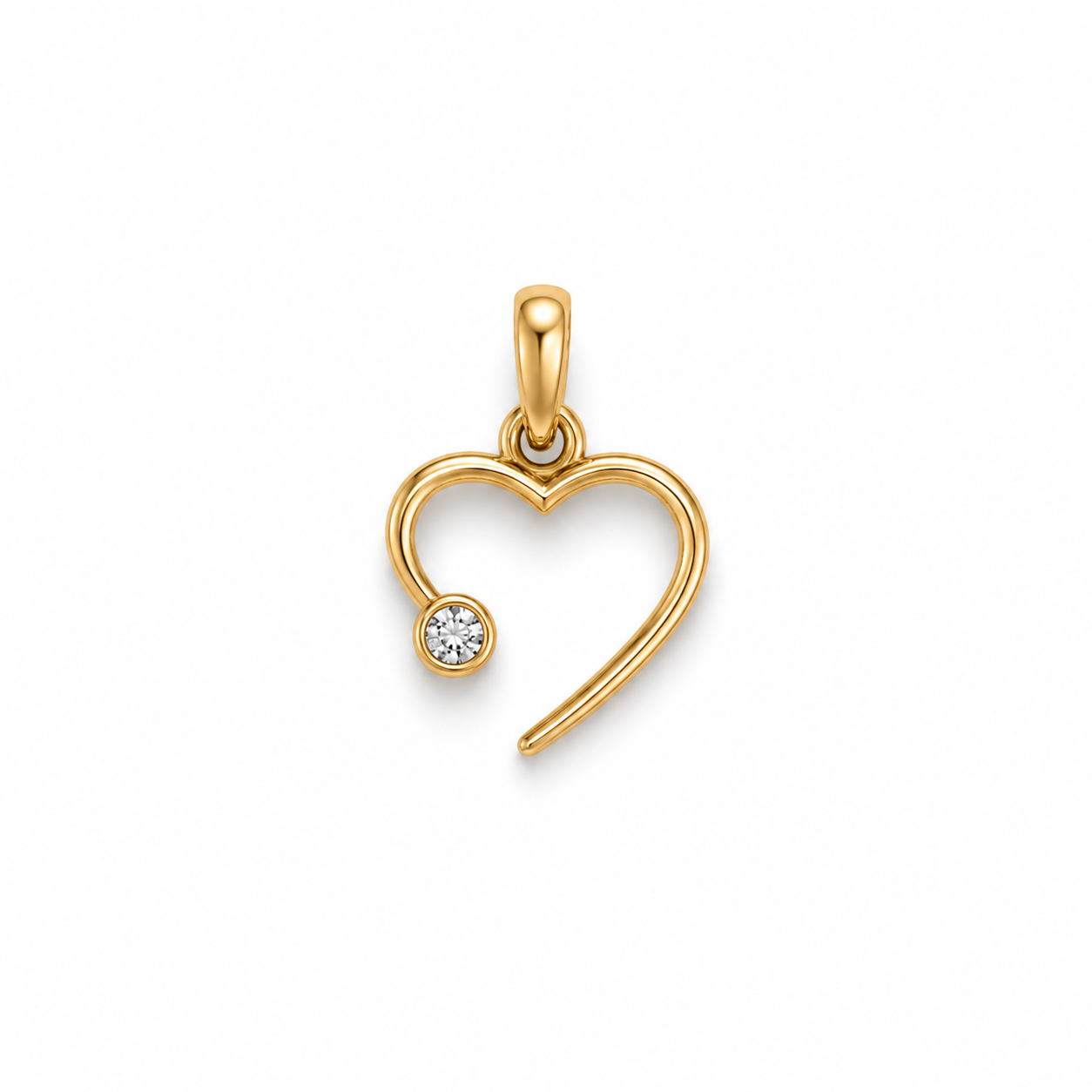 Open Heart Diamond Pendant