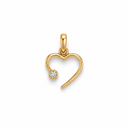 Open Heart Diamond Pendant