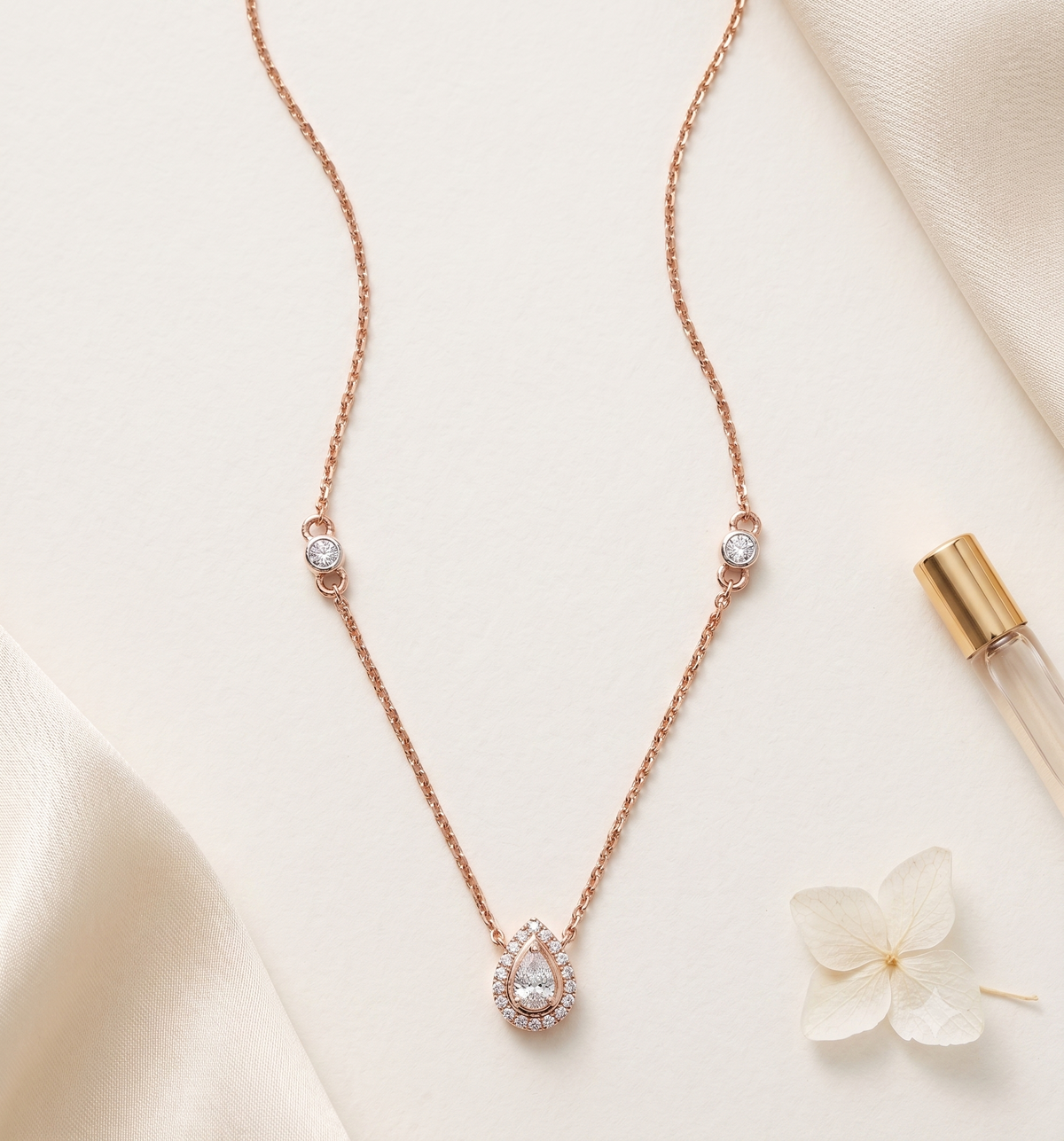 Pear Drop Solitaire Necklace