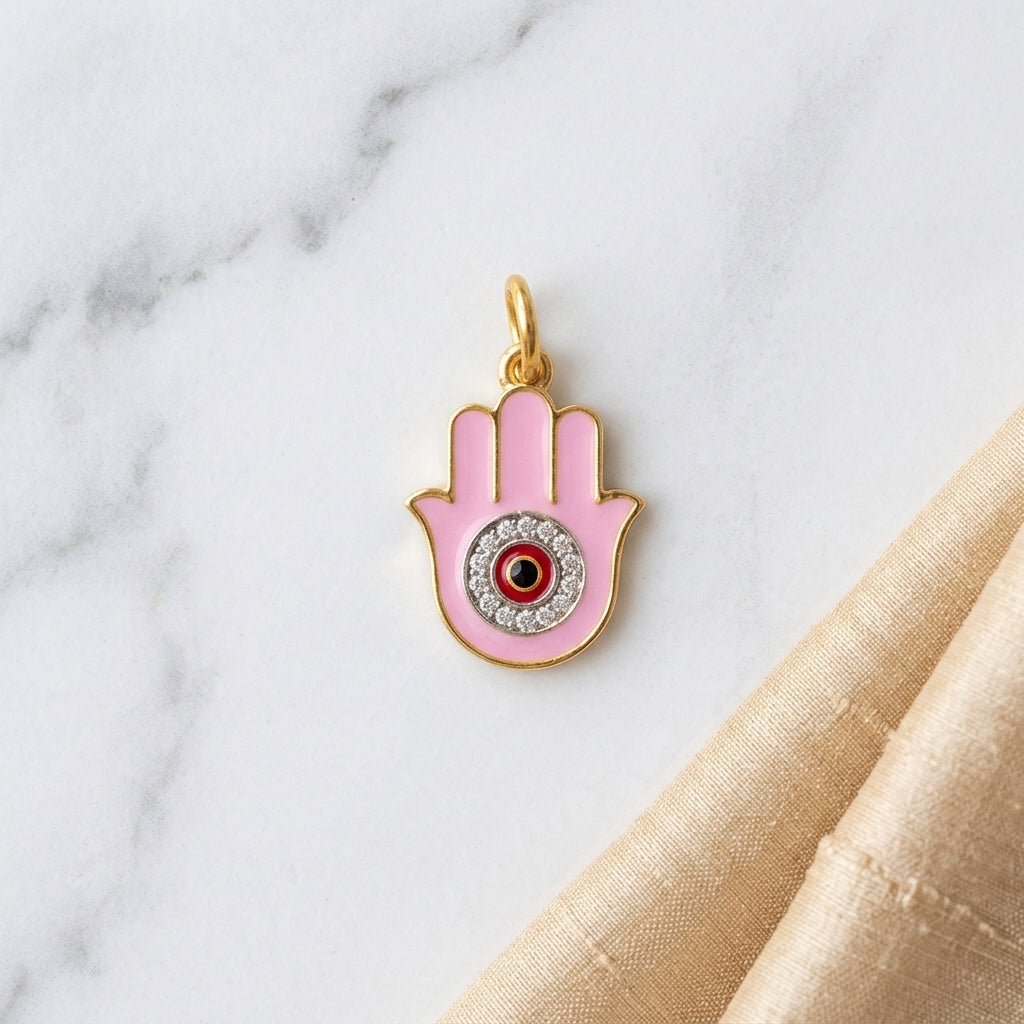 Pink Hamsa Charm
