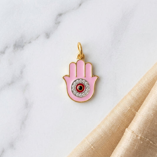 Pink Hamsa Charm