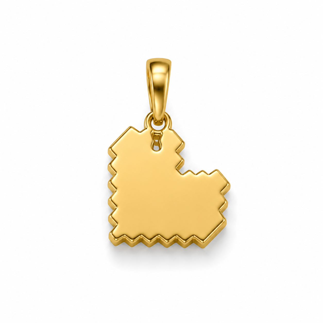 Pixel Heart Gold Pendant