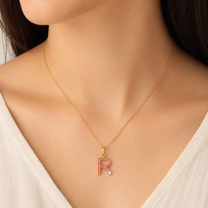 R Pink Diamond Charm
