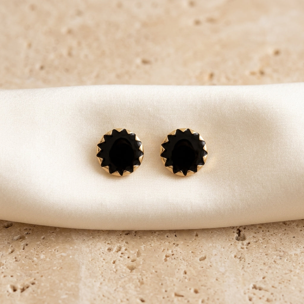 Round Gold Earring