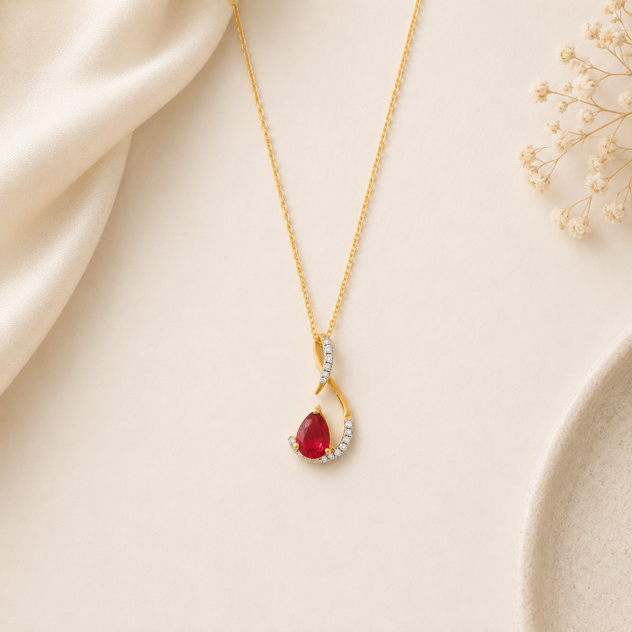 Sway Red Diamond Pendant