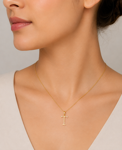 T Letter Diamond Pendant