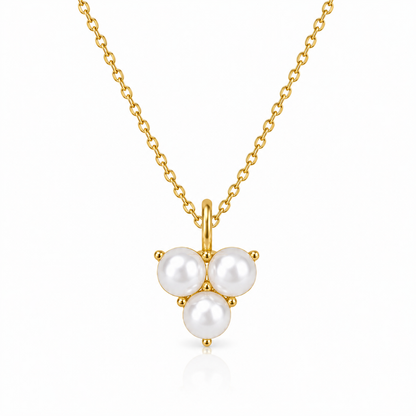 Triple Pearl Gold Necklace