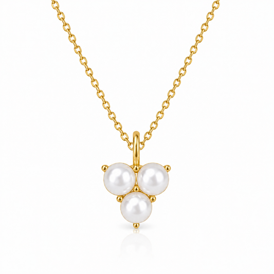 Triple Pearl Gold Necklace