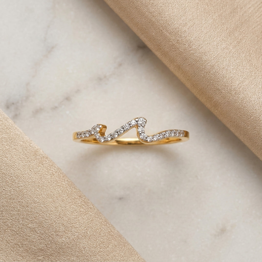Wave Diamond Ring
