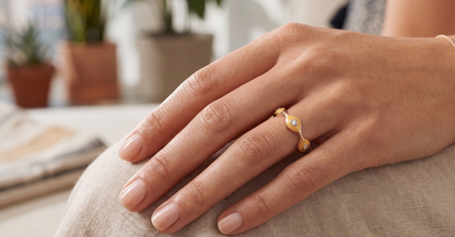 Yellow Band Diamond Ring