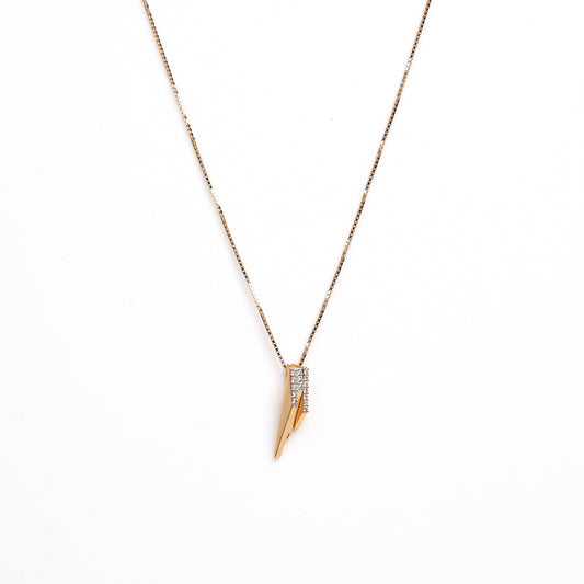 Caratly 18kt gold 3d Diamond Pendant with 0.08ct clustered bar design geometric pendant under Rs. 30,000
