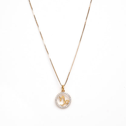 Caratly 18kt gold Capricorn Diamond Charm with 0.15ct diamond halo zodiac sign pendant gift for her under  Rs. 40,000