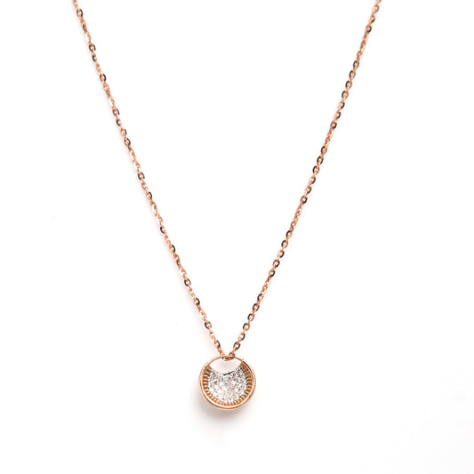 Caratly 18kt gold Diamond Universe Pendant with 0.16ct pave diamond circle design celestial jewelry under Rs 40,000