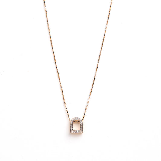 Caratly 18kt gold Door Diamond Pendant with 0.10ct diamond archway design minimalist necklace under Rs. 30,000