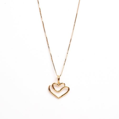 Caratly 18kt gold Draw Heart Pendant with continuous line open heart outline design under RS. 15,000