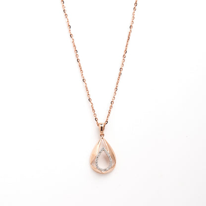 Caratly 18kt gold Dreamy Diamond Pendant with 0.12ct diamond inner teardrop design elegant necklace under Rs. 40,000