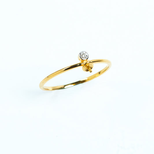 Caratly 18kt gold Human Diamond Ring with abstract stick figure design and diamond accent. Minimal gift for her under Rs. 15,000