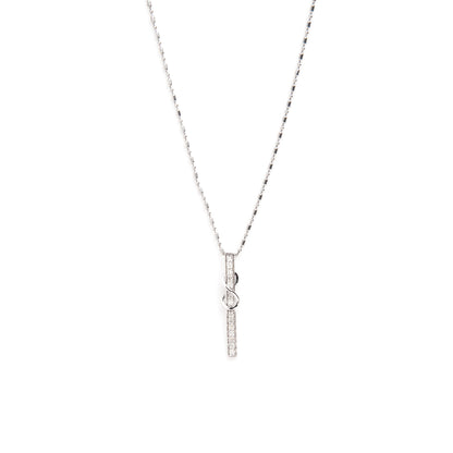 Caratly 18kt gold Infinity Bar Pendant with 0.13ct diamond vertical bar and infinity symbol design under Rs. 30,000