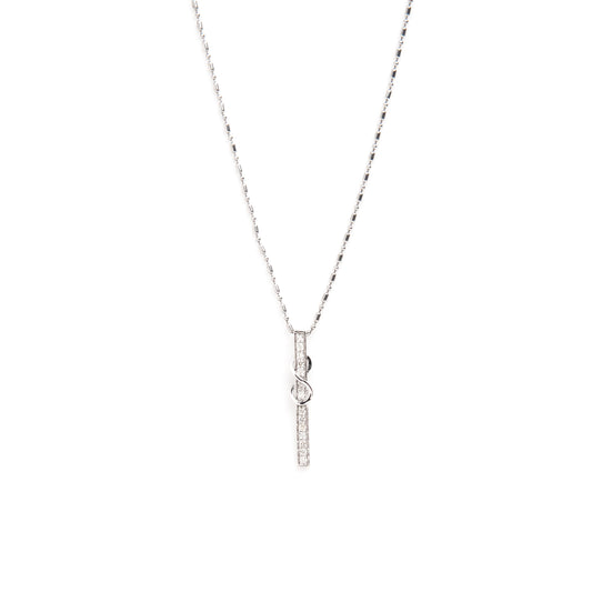 Caratly 18kt gold Infinity Bar Pendant with 0.13ct diamond vertical bar and infinity symbol design under Rs. 30,000