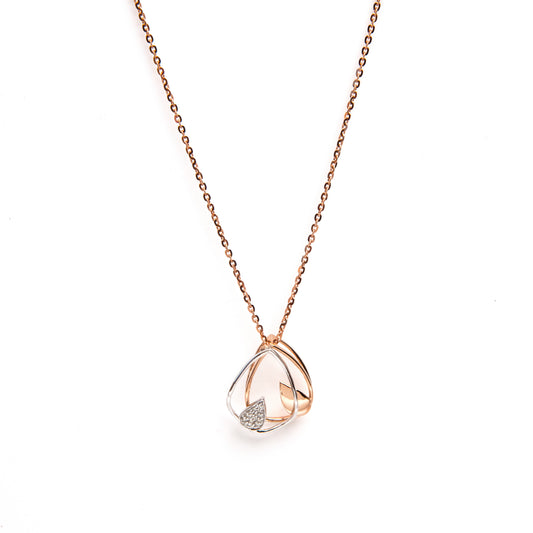 Caratly 18kt gold Leaves Diamond Pendant with 0.10ct pave diamond twisted organic leaf design under Rs. 50,000