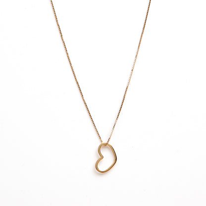 Caratly 18kt gold Minimal Heart Pendant with simple open heart wireframe design under Rs. 15,000