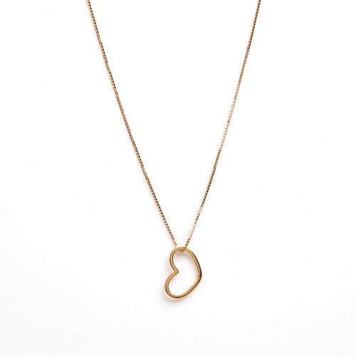 Caratly 18kt gold Minimal Heart Pendant with simple open heart wireframe design under Rs. 15,000