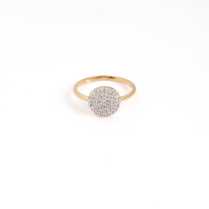 Caratly 18kt gold Stardust Cluster Ring with 0.24ct round pave diamond disc design statement ring under Rs. 60,000