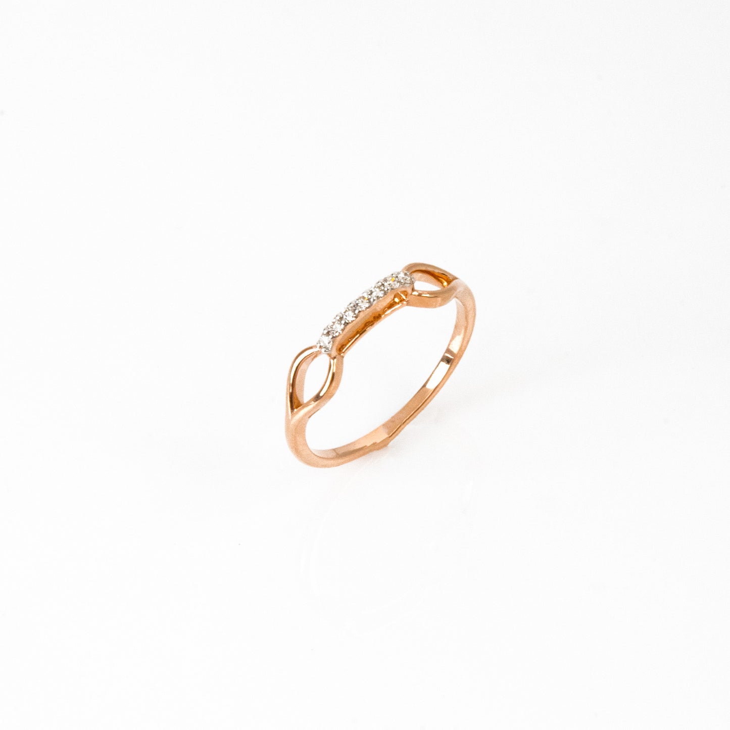 Caratly 18kt gold Uplifted Diamond Ring with 0.07ct raised bar setting and geometric cut-out design under Rs. 30,000