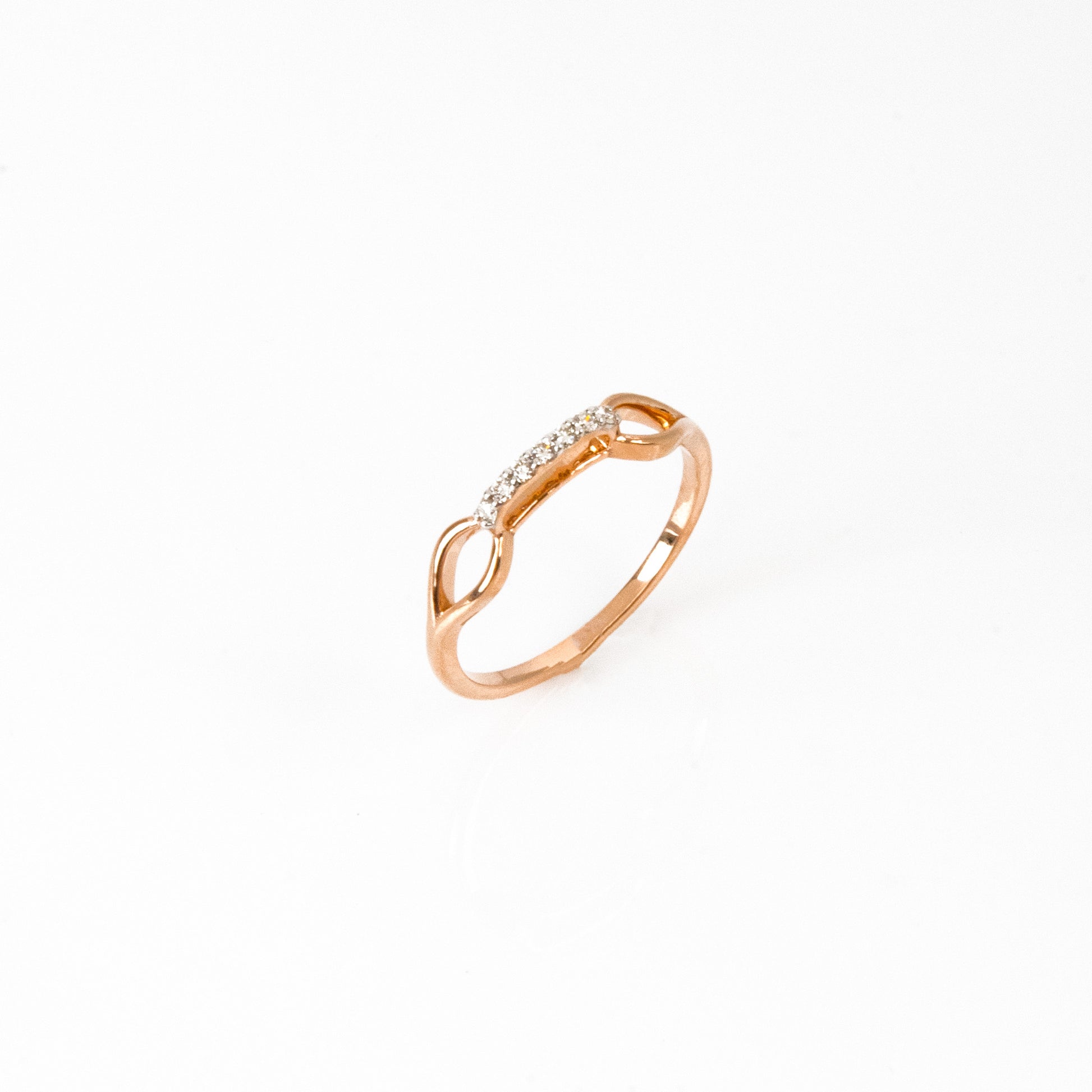 Caratly 18kt gold Uplifted Diamond Ring with 0.07ct raised bar setting and geometric cut-out design under Rs. 30,000