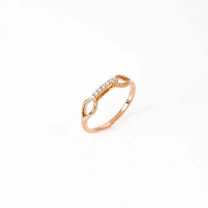 Caratly 18kt gold Uplifted Diamond Ring with 0.07ct raised bar setting and geometric cut-out design under Rs. 30,000