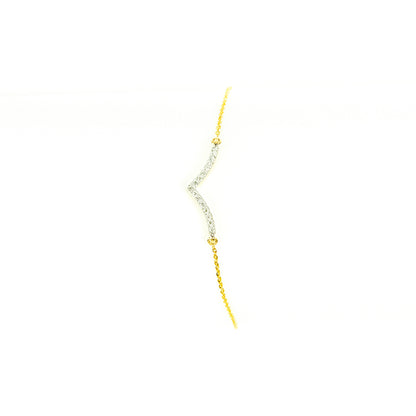 Caratly 18kt gold Stylish Diamond Bracelet with 0.09ct diamond chevron V-shape design, minimalist and trendy design under 40,000