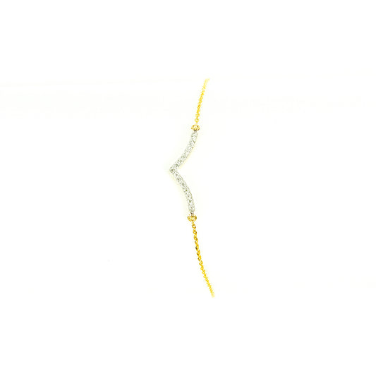 Caratly 18kt gold Stylish Diamond Bracelet with 0.09ct diamond chevron V-shape design, minimalist and trendy design under 40,000