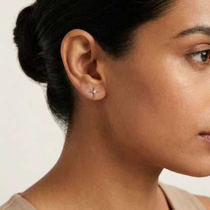 Cross Diamond Earring