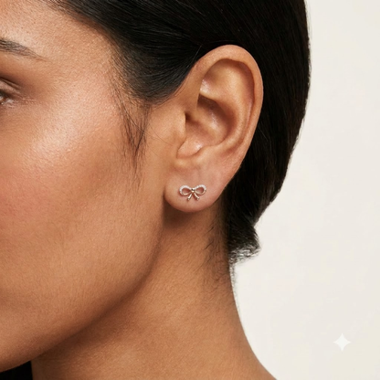 Cute Bow Diamond Earrings