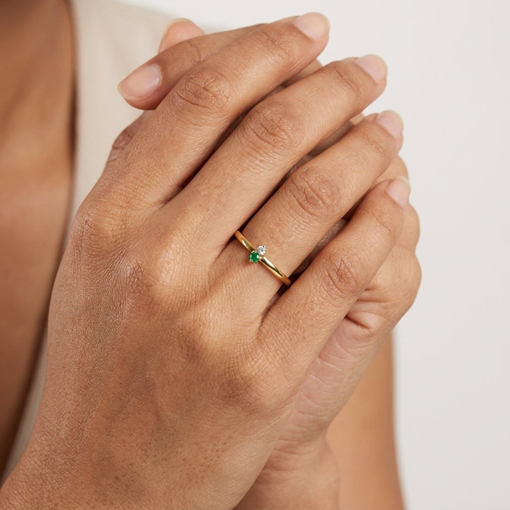 Emerald Basic Ring