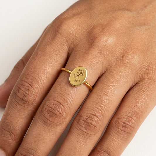 Flower Engraved Ring