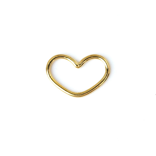 Caratly 18kt gold Minimal Heart Pendant with simple open heart wireframe design under Rs. 15,000