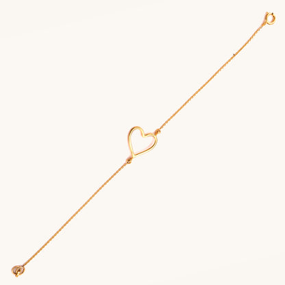 18kt gold open heart Forever Love Bracelet. Affordable gifts for her under Rs. 20,000