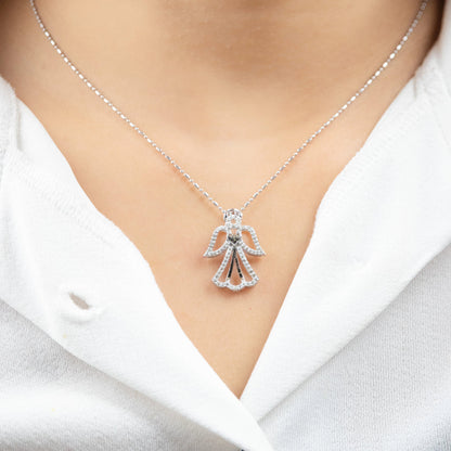 Caratly 18kt gold Guardian Angel Pendant with 0.28ct pave diamonds angel wing design protection charm under Rs. 70,000