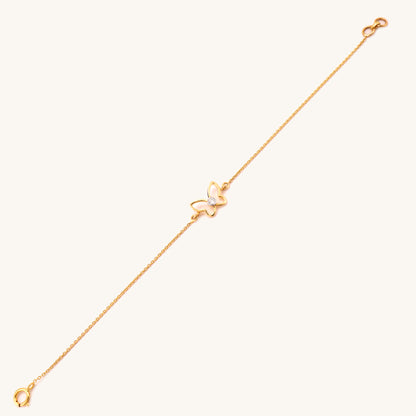 18kt gold Elsa Butterfly Bracelet with diamond. Mid-tier price range under Rs. 20,000