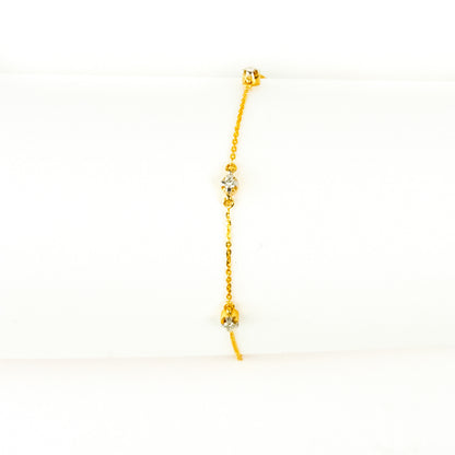 Caratly 18kt gold Round Diamond Bracelet with 0.11ct bezel station design, minimalist daily wear for her under 40,000