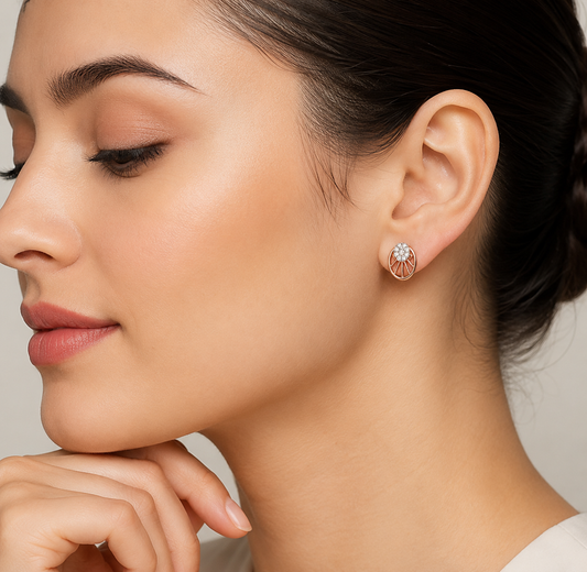 Scallop Diamond Earring