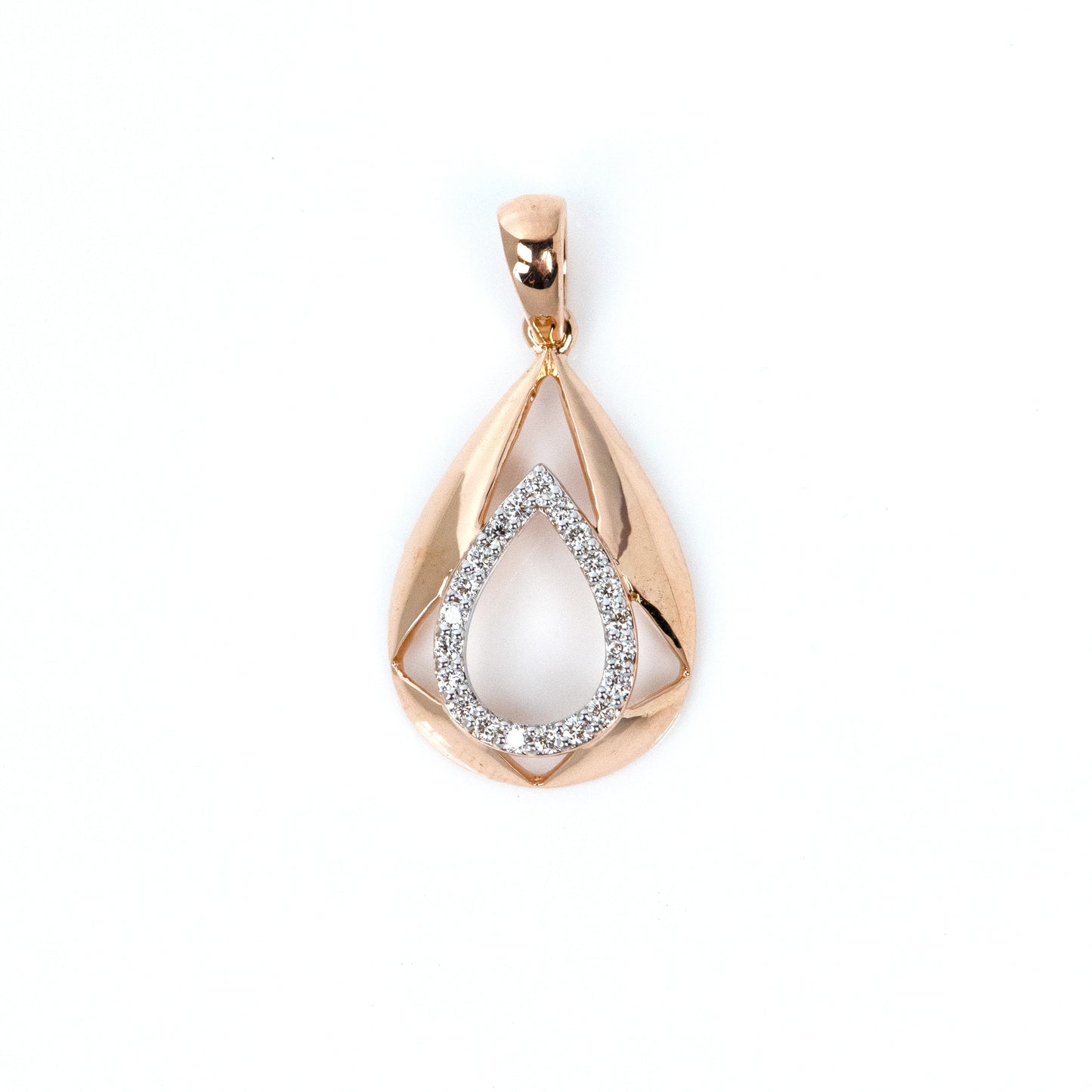 Caratly 18kt gold Dreamy Diamond Pendant with 0.12ct diamond inner teardrop design elegant necklace under Rs. 40,000