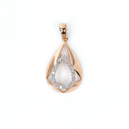Caratly 18kt gold Dreamy Diamond Pendant with 0.12ct diamond inner teardrop design elegant necklace under Rs. 40,000