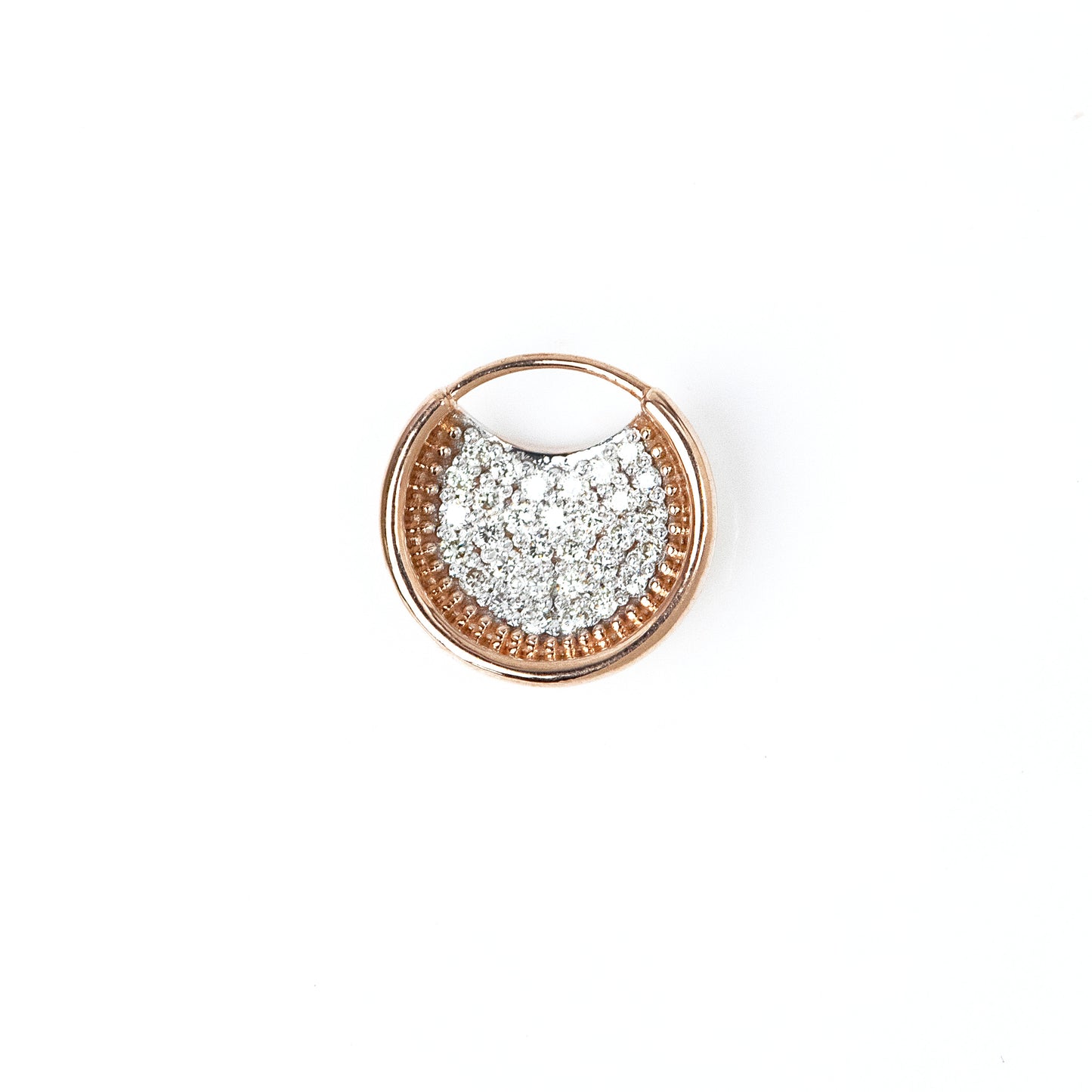 Caratly 18kt gold Diamond Universe Pendant with 0.16ct pave diamond circle design celestial jewelry under Rs 40,000