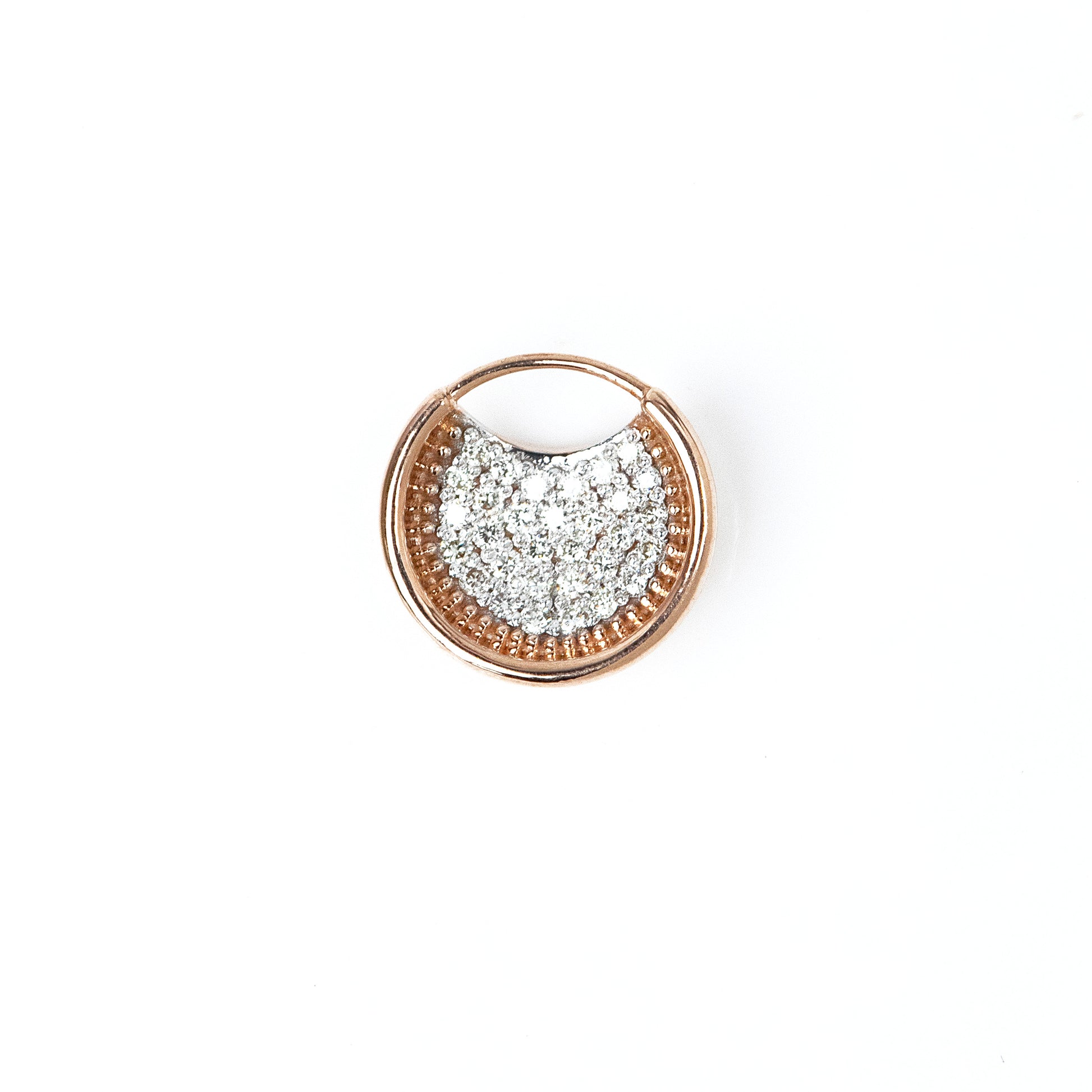 Caratly 18kt gold Diamond Universe Pendant with 0.16ct pave diamond circle design celestial jewelry under Rs 40,000